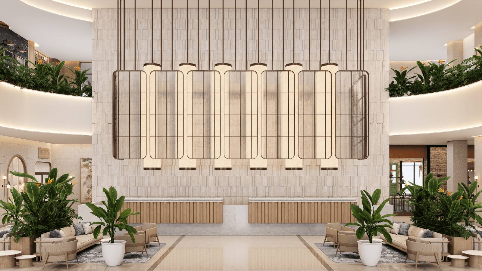 Reception as designed: two desks, so check-in moves on a full changeover day