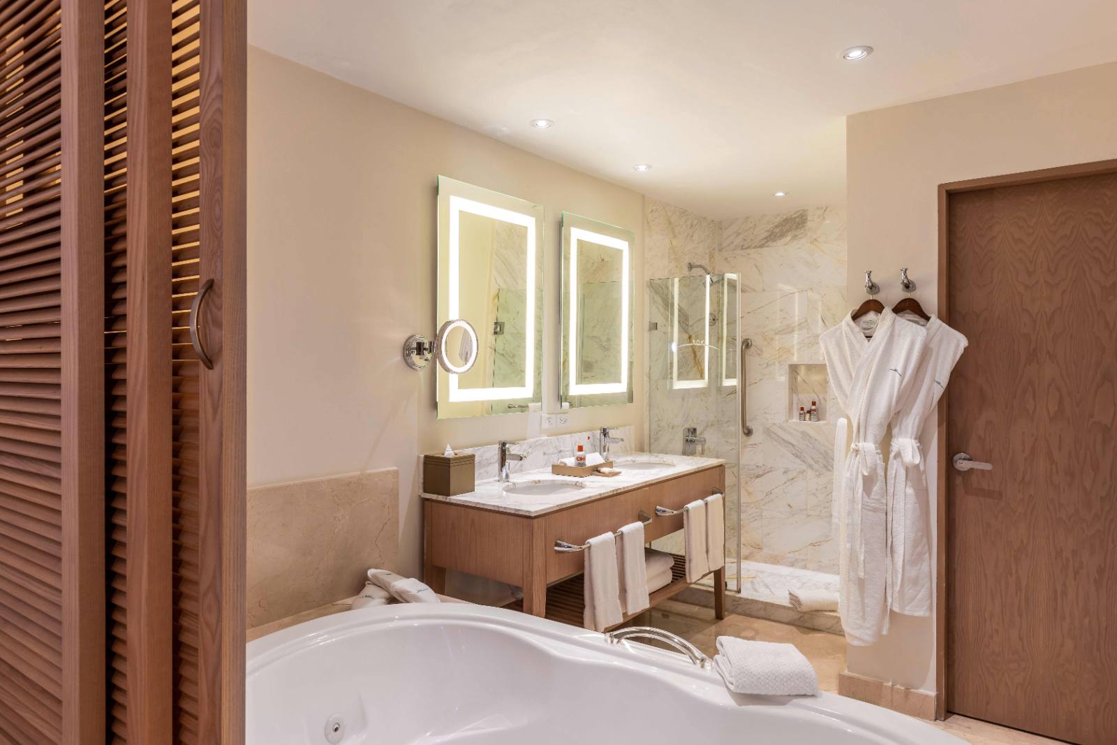 Four-bedroom bath: one per bedroom, four in total