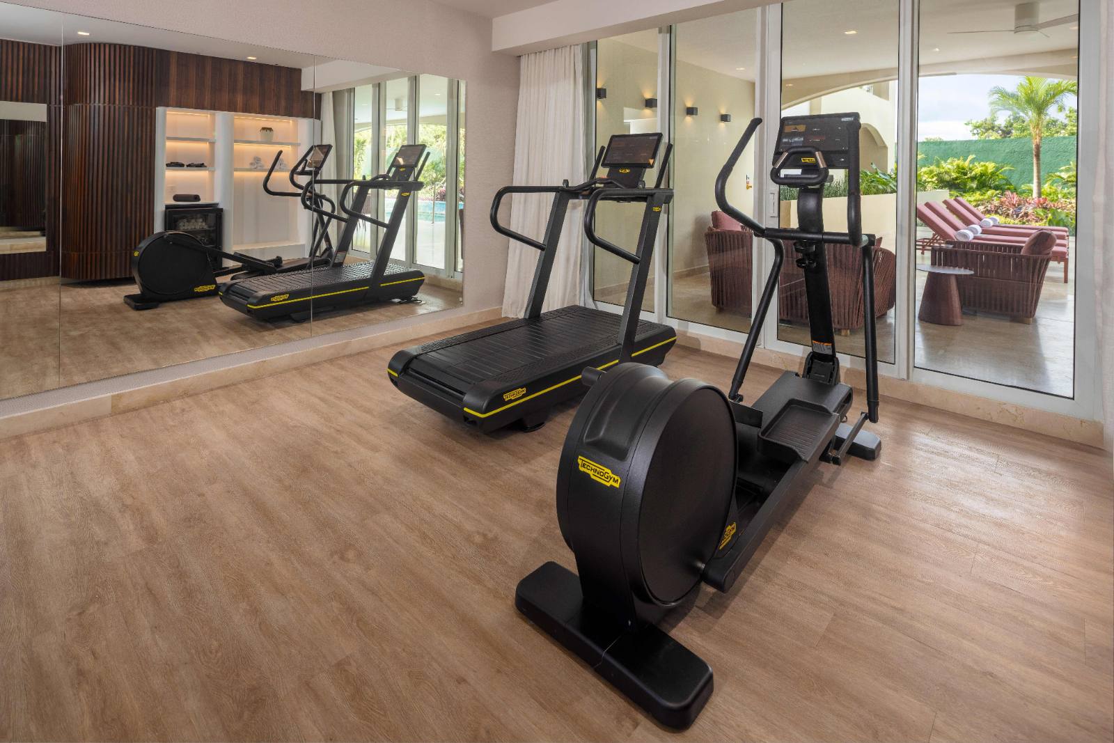 A private gym inside the villa, so nobody has to cross the property