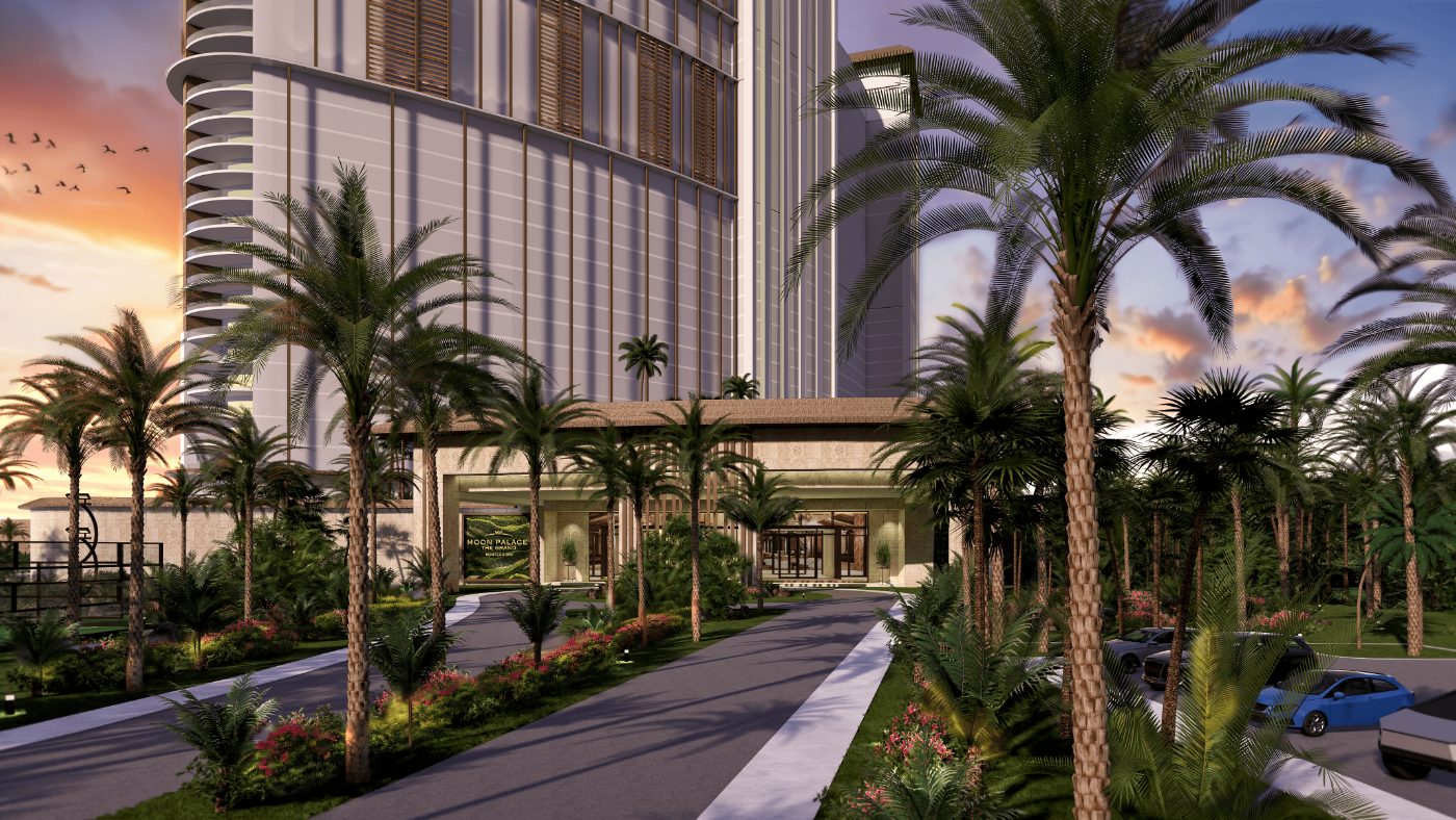 The arrivals drive and porte-cochère, where the airport transfer drops you