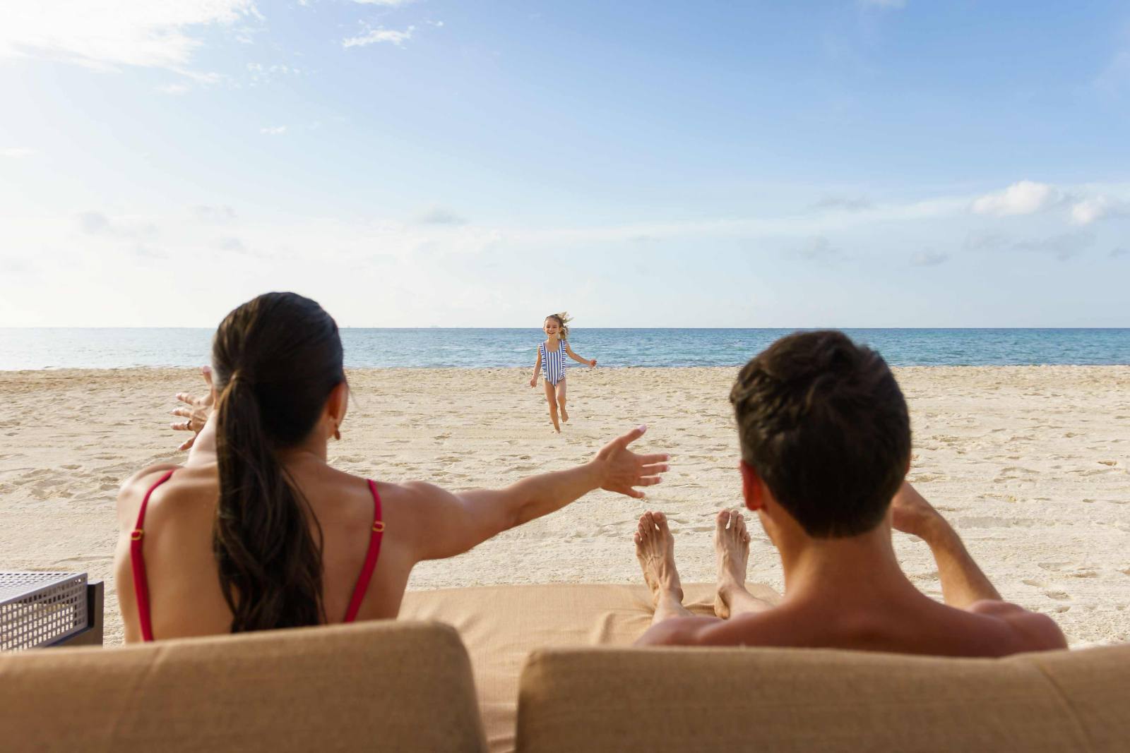 The beach in front of the property: Fifth Avenue is ten minutes up the sand