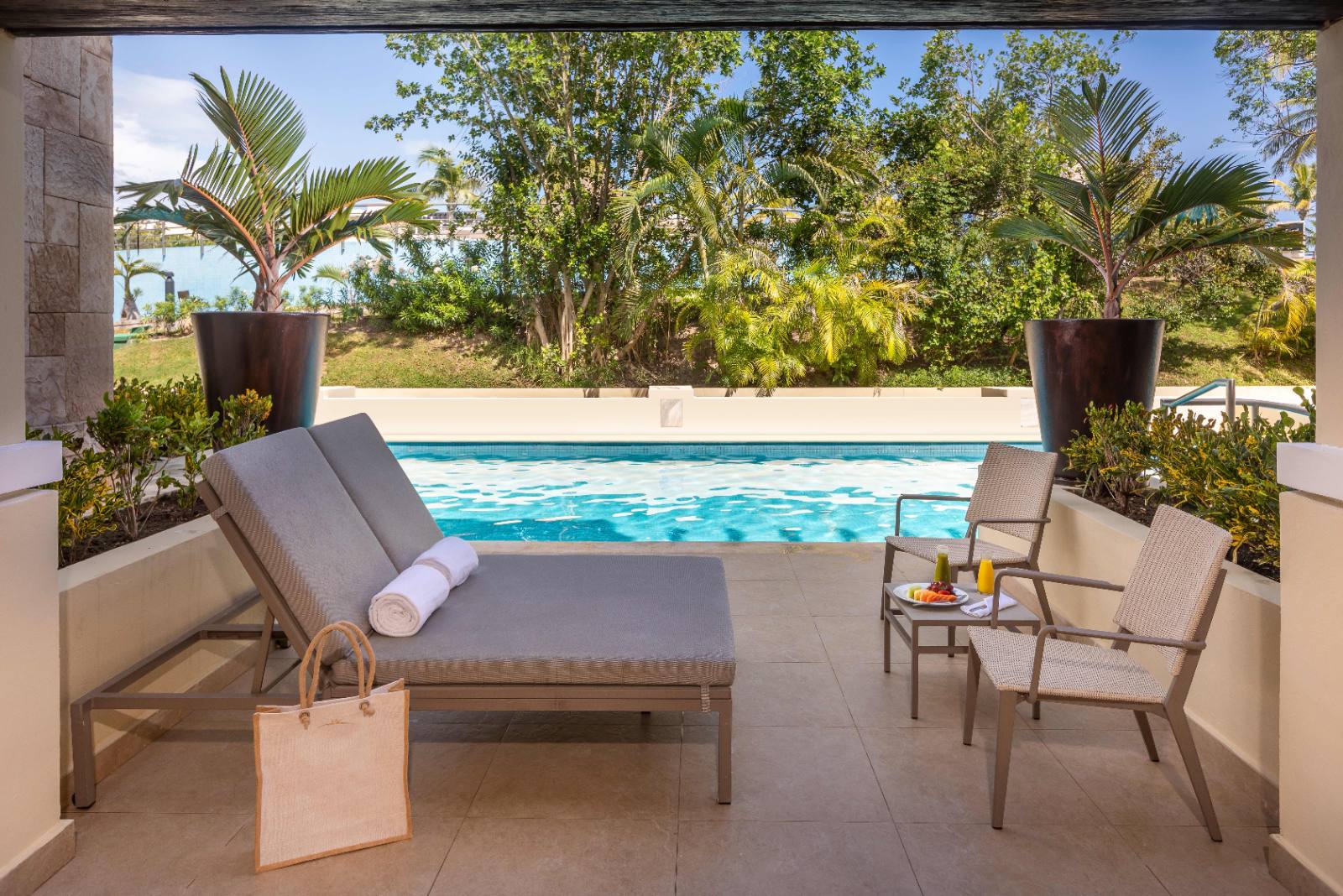 Swim-up suite with direct pool access